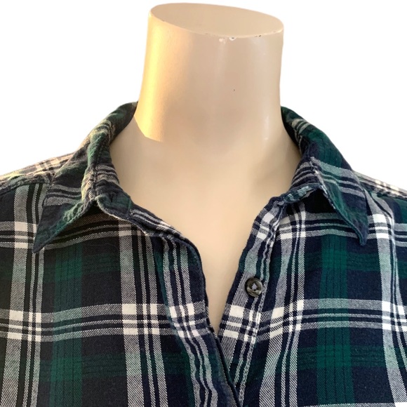 3/$30 Joe Fresh Green/Blue Long Sleeve Plaid Sz M - Picture 4 of 14